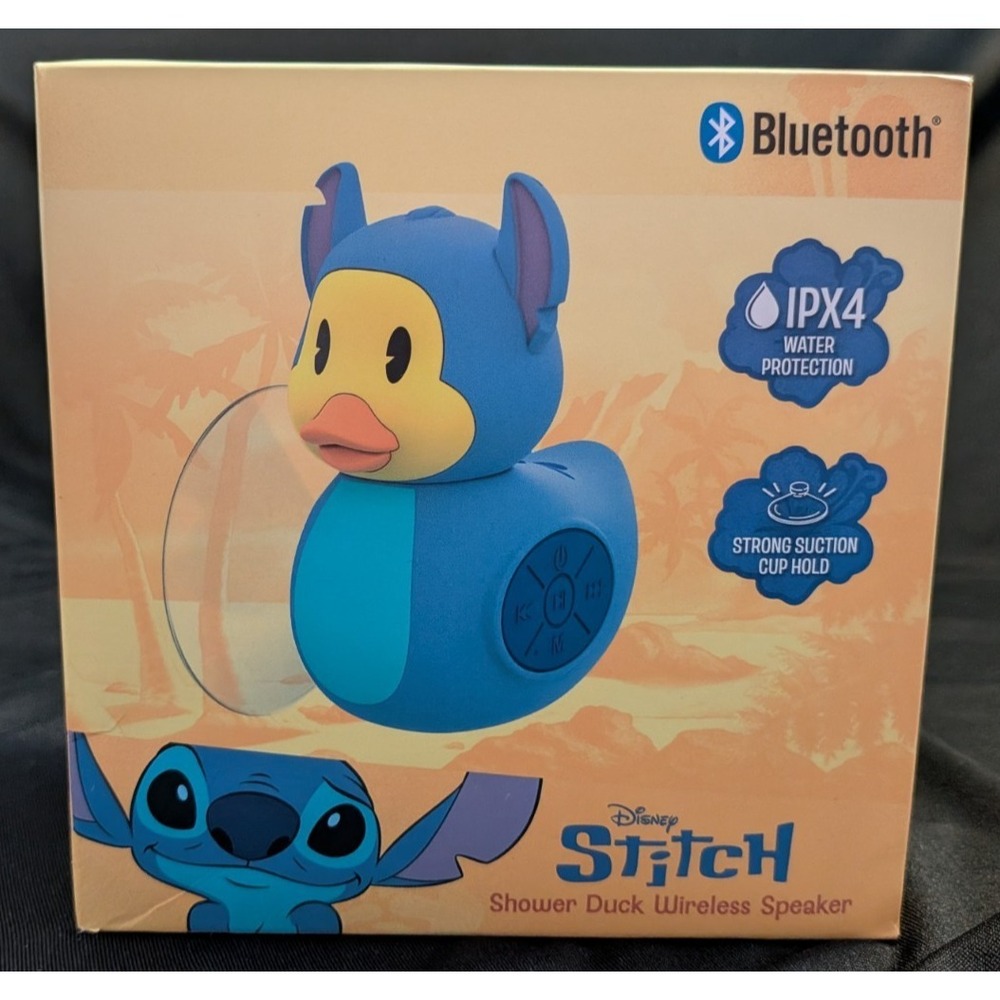 Disney Stitch Shower Duck wireless Bluetooth speaker‎ new. NIB